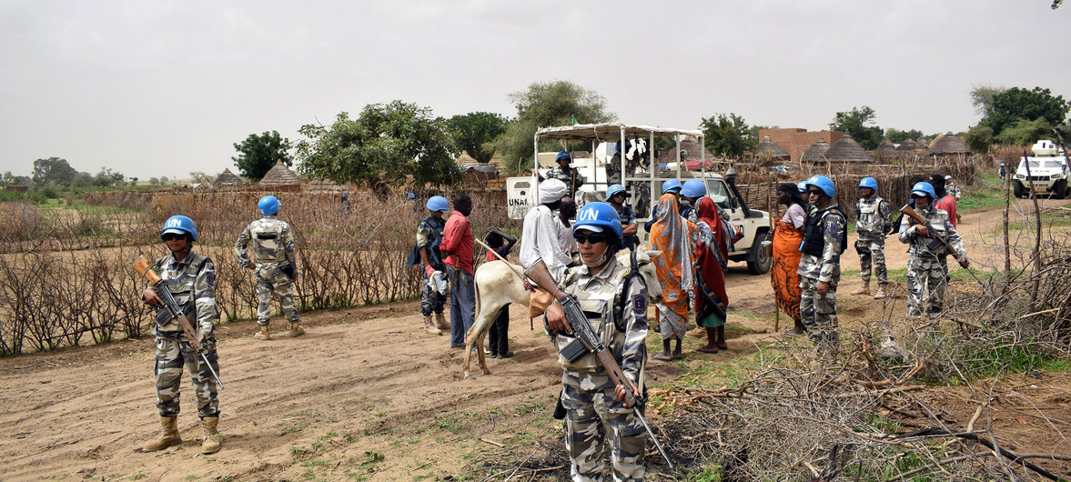 A group of peacekeepers in Sudan.